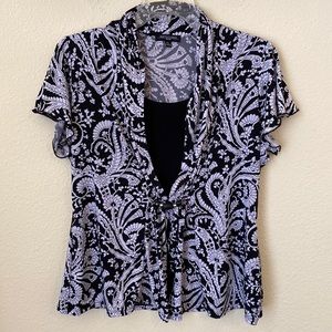 Notations Black & White Paisley Top